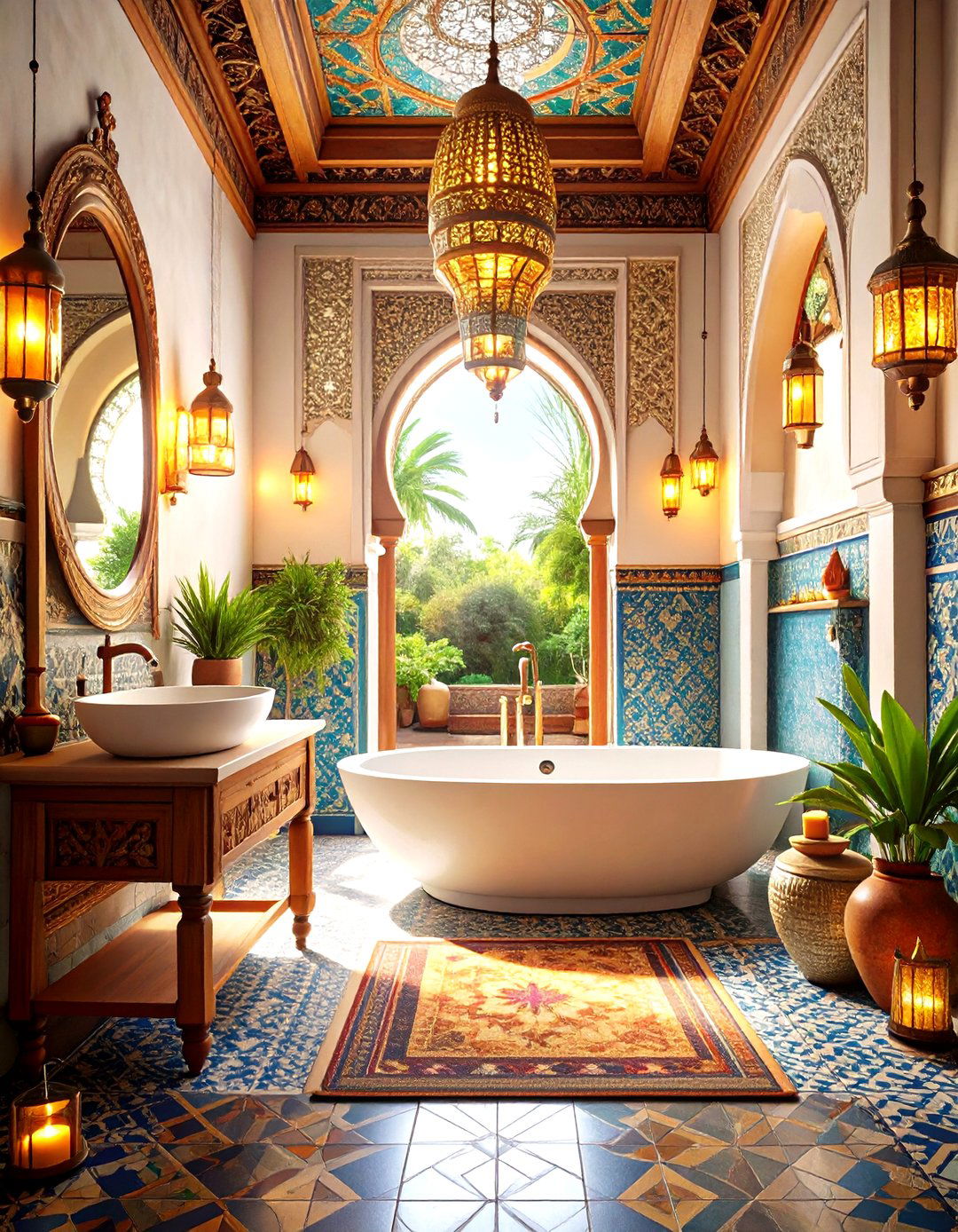 Moroccan Inspired Romantic Bathroom Escape - 20 Romantic Bathroom Ideas