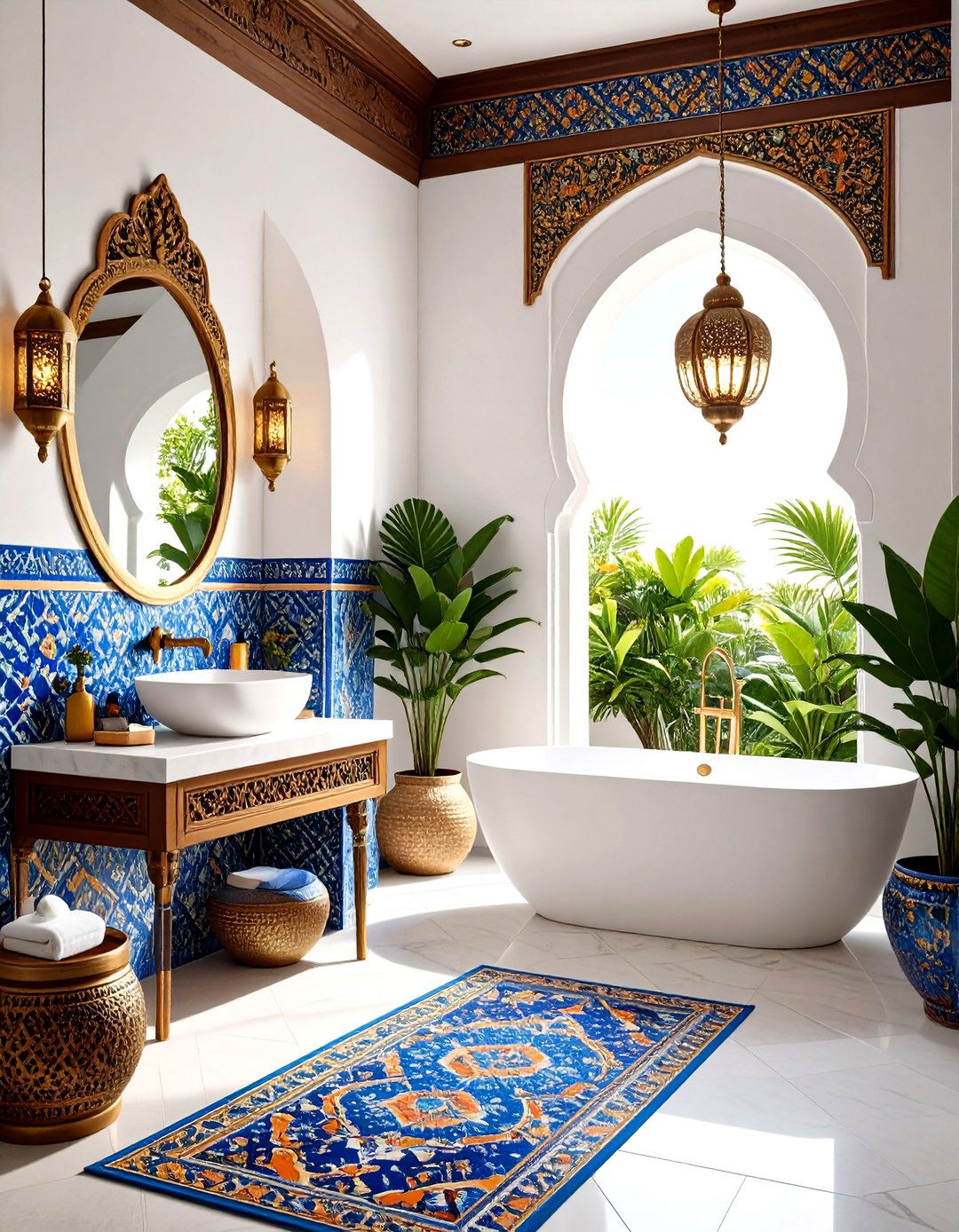 Moroccan Inspired Tropical Bathroom Fusion - 20 Tropical Bathroom Ideas