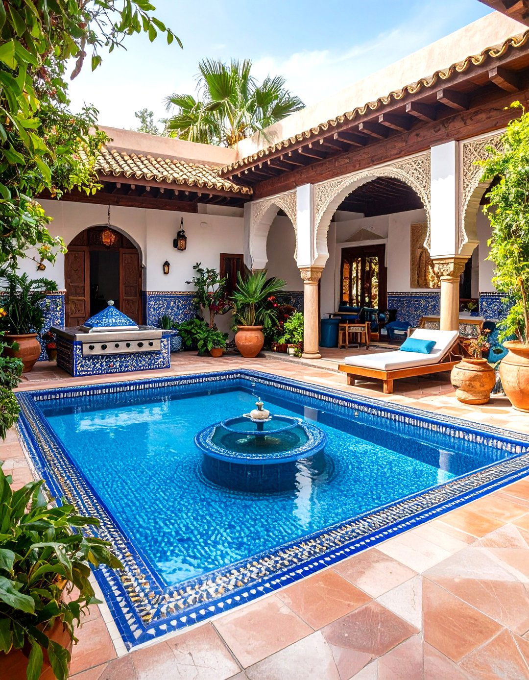 Moroccan Riad Pool House With Outdoor Kitchen - 20 Pool House With Outdoor Kitchen Ideas