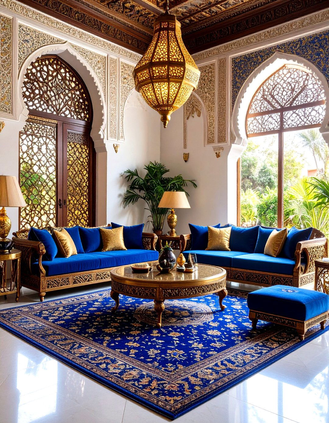Moroccan Royal Living Room with Jeweled Splendor - 20 Royal Living Room Design Ideas