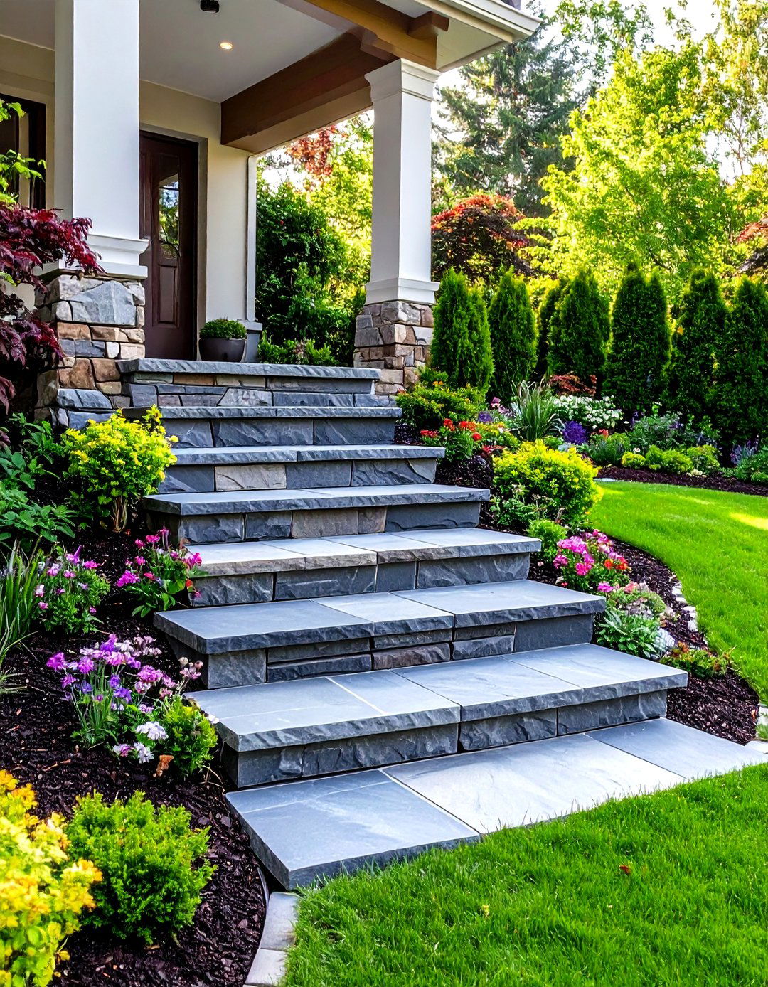 Mortar Set vs Dry Laid Flagstone Steps - 20 Flagstone Steps