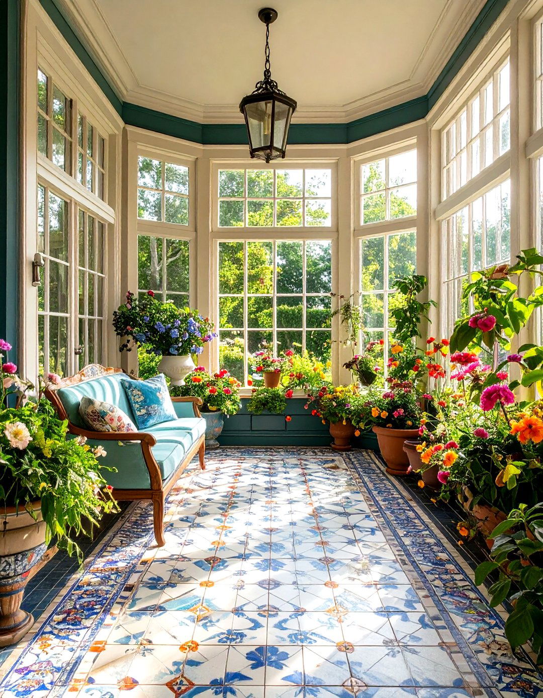 Mosaic Accent Wall - 20 Victorian Sunroom Ideas