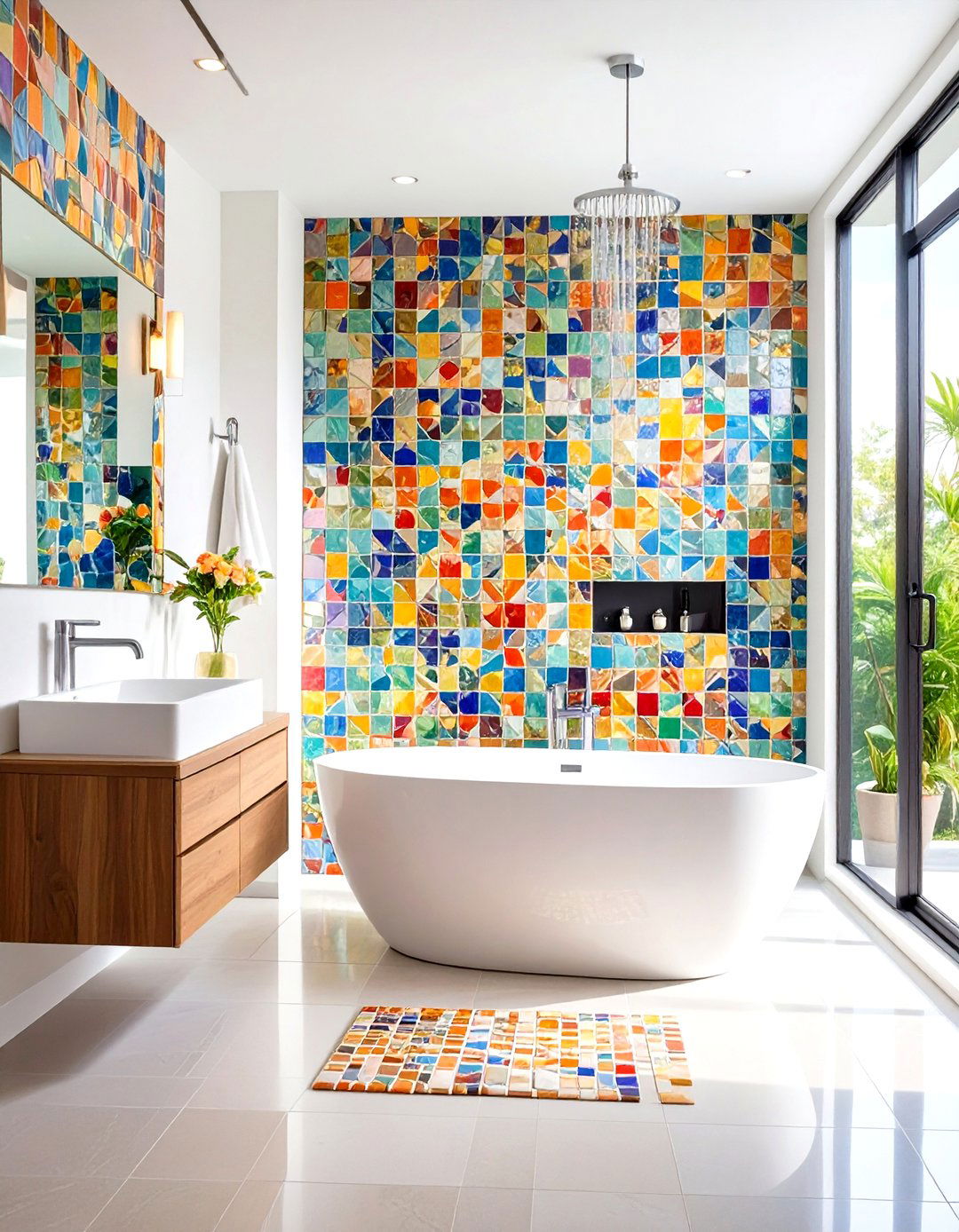 Mosaic Tile Accents - 20 Tub-shower Combo Ideas