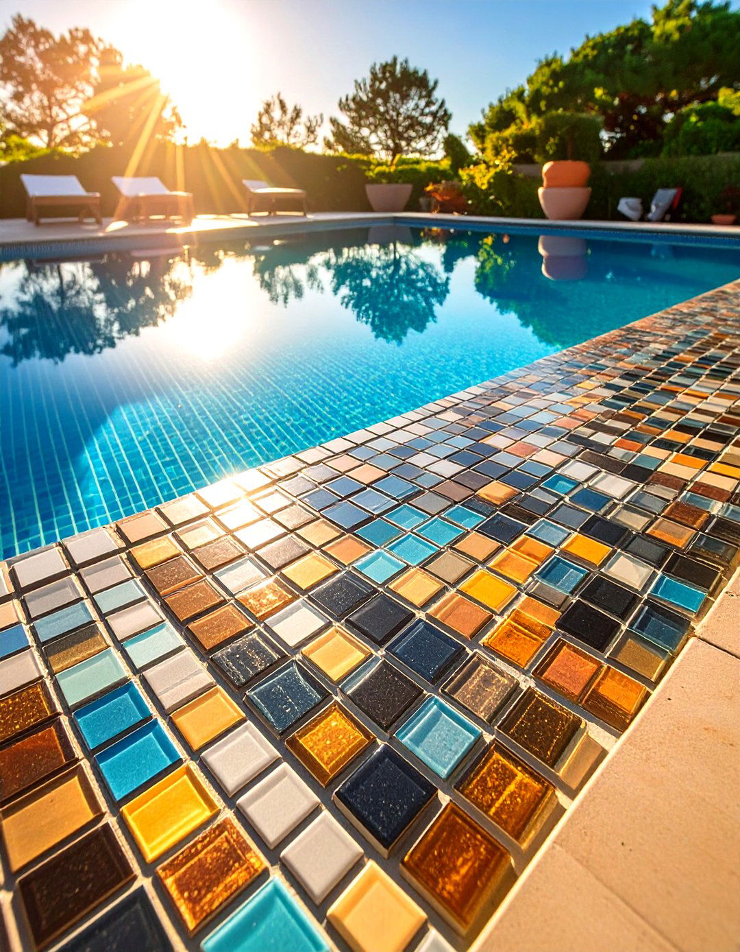 Mosaic Tile Accents - 20 Pool Decor Ideas