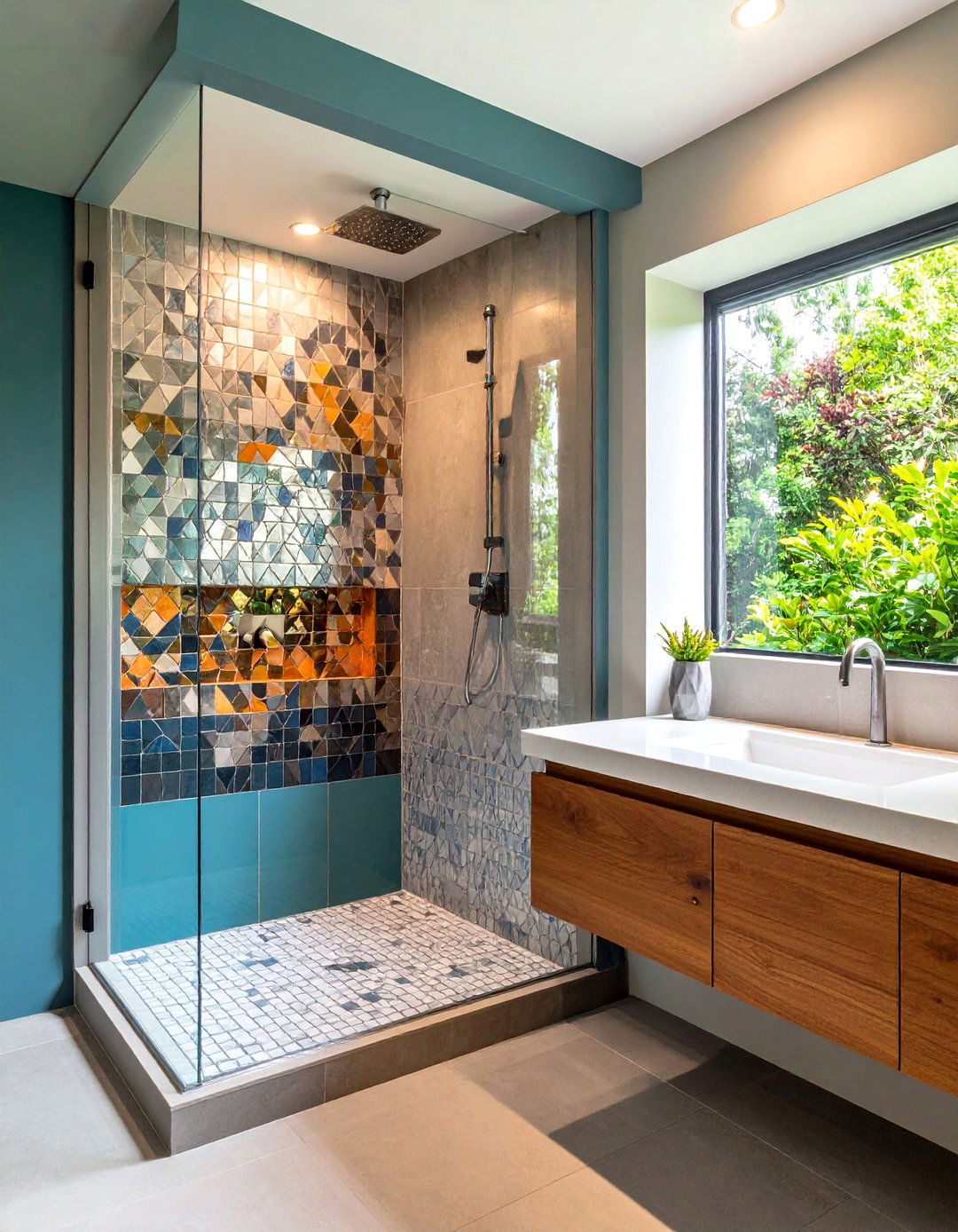 Mosaic Tile Backsplash Niche - 20 Shower Niche Ideas