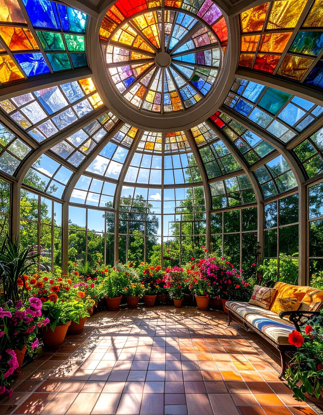 Mosaic Tile Ceiling - 20 Sunroom Ceiling Ideas