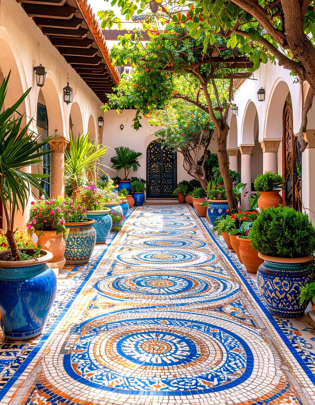 Mosaic Tile Courtyard Walk - 20 walkway ideas