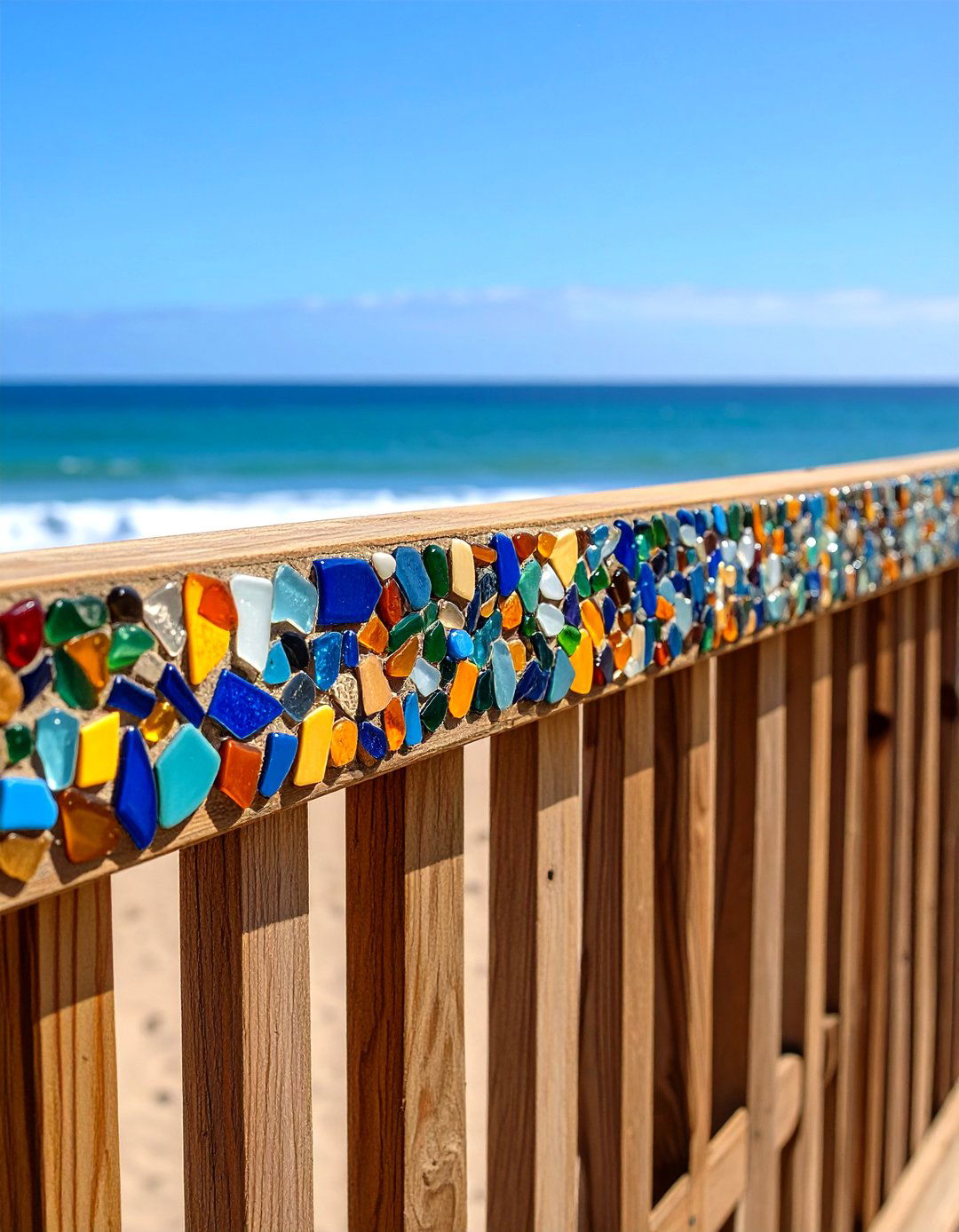Mosaic Tile Fence Art Accent Strip - 20 Fence Art Ideas
