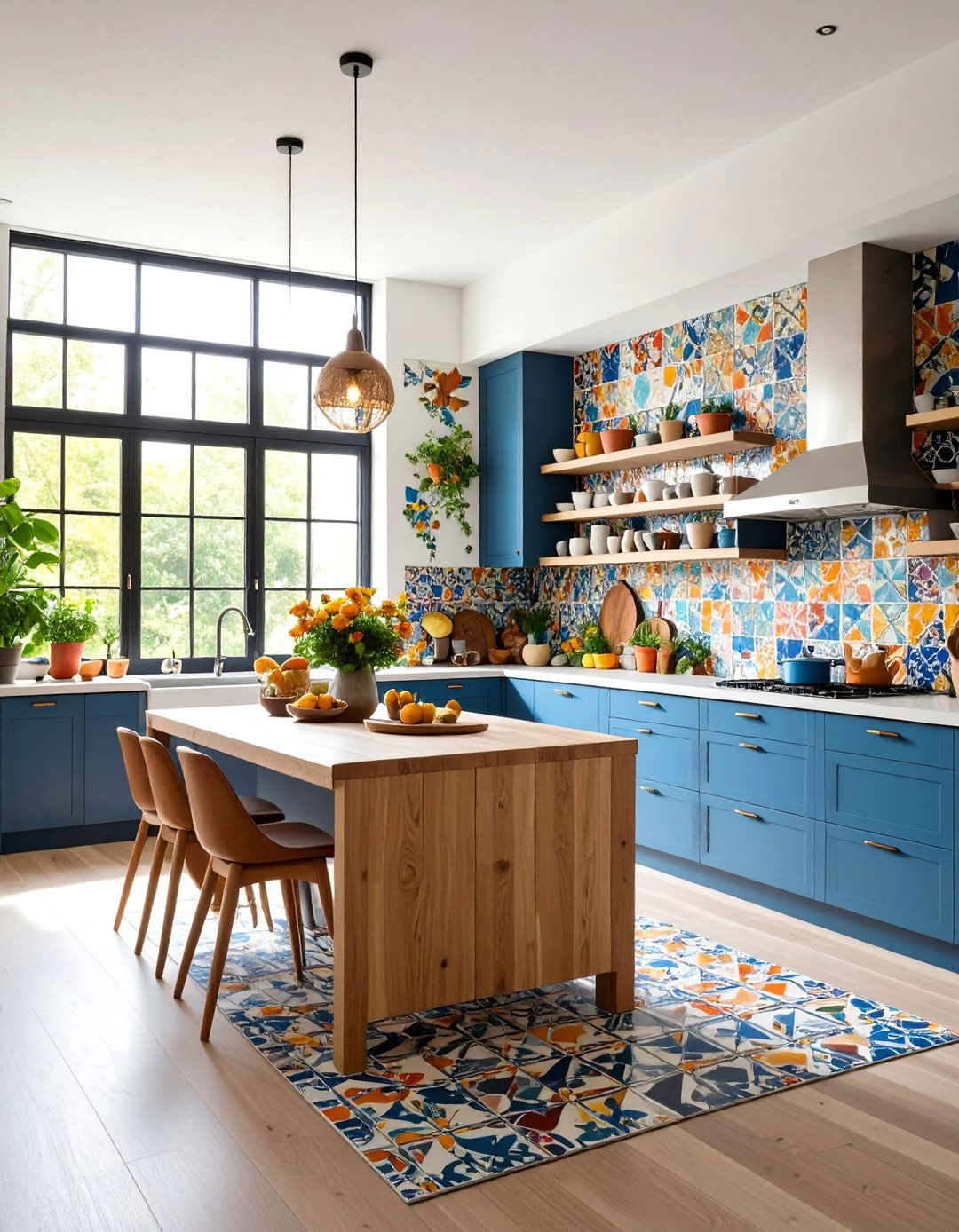 Mosaic Tile Kitchen Accent Wall with Artistic Flair - 20 Kitchen Accent Wall Ideas