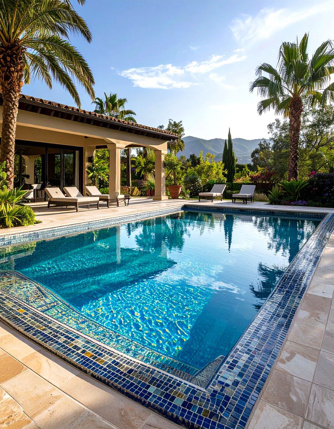 Mosaic Tile Luxury Spool - 20 Spool Pool Ideas