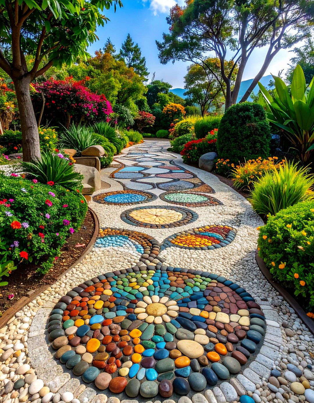 Mosaic Tile Walkway Showcasing Artistic Flair - 20 Front Walkway Ideas