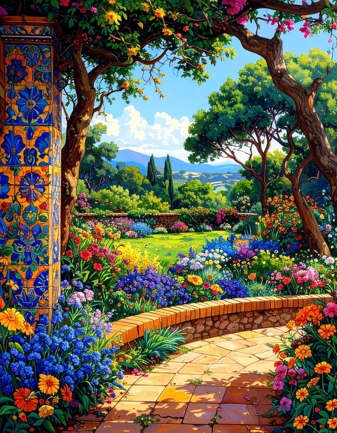 Mosaic or Tile Wall Art - 20 Small Walled Garden Ideas