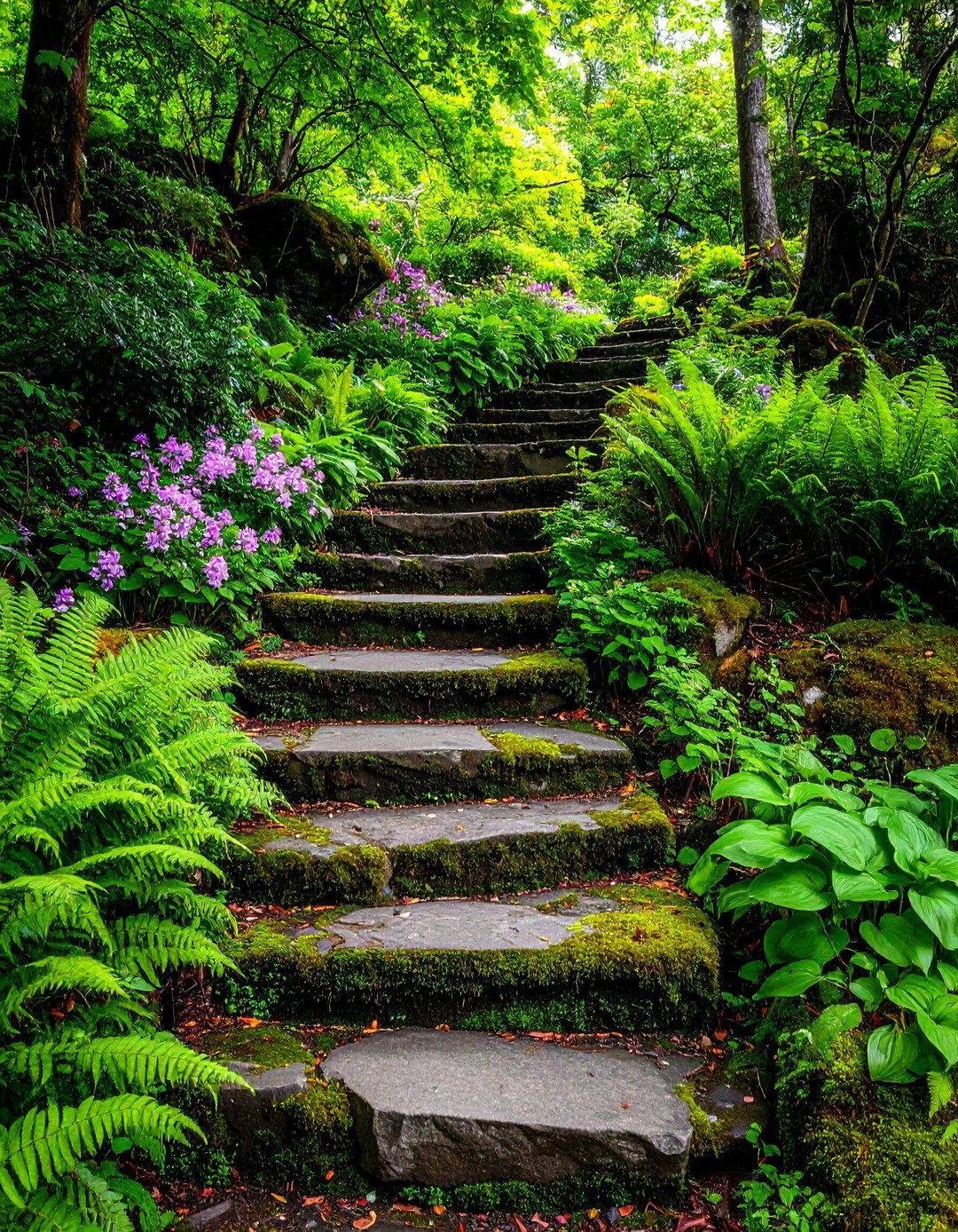 Mossy Rock Terraces - 20 Stone Garden Ideas