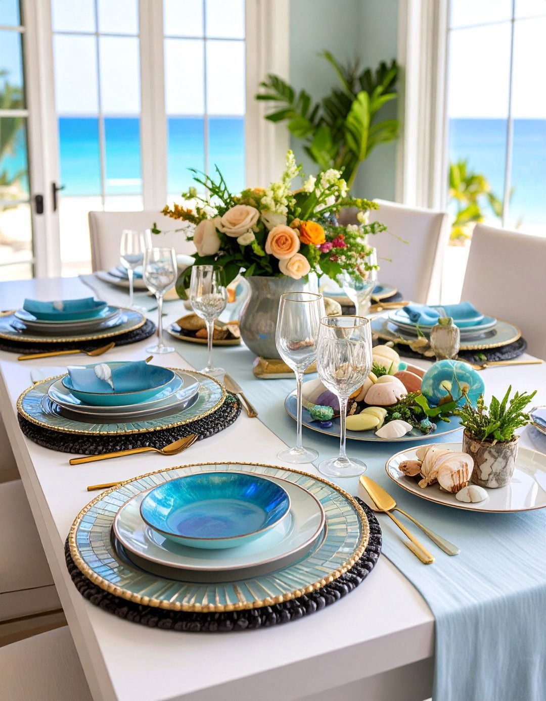 Mother of Pearl Coastal Dining Room Accessories - 20 Coastal Dining Room Ideas