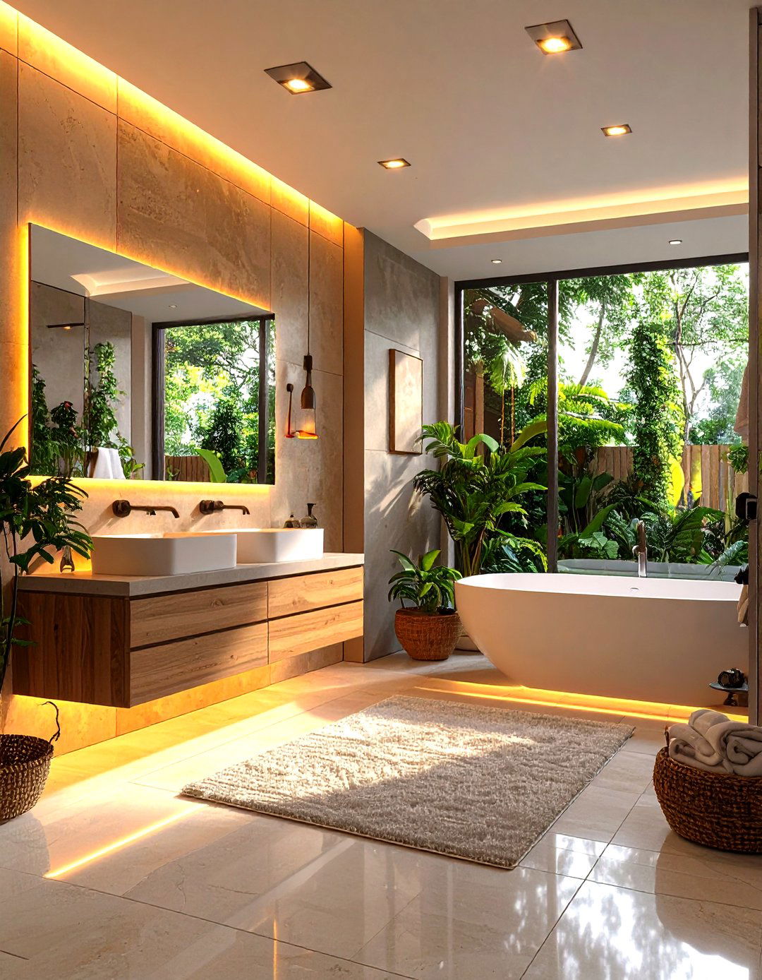 Motion Activated Lighting Guides Safe Night Visits - 20 Handicap Bathroom Ideas
