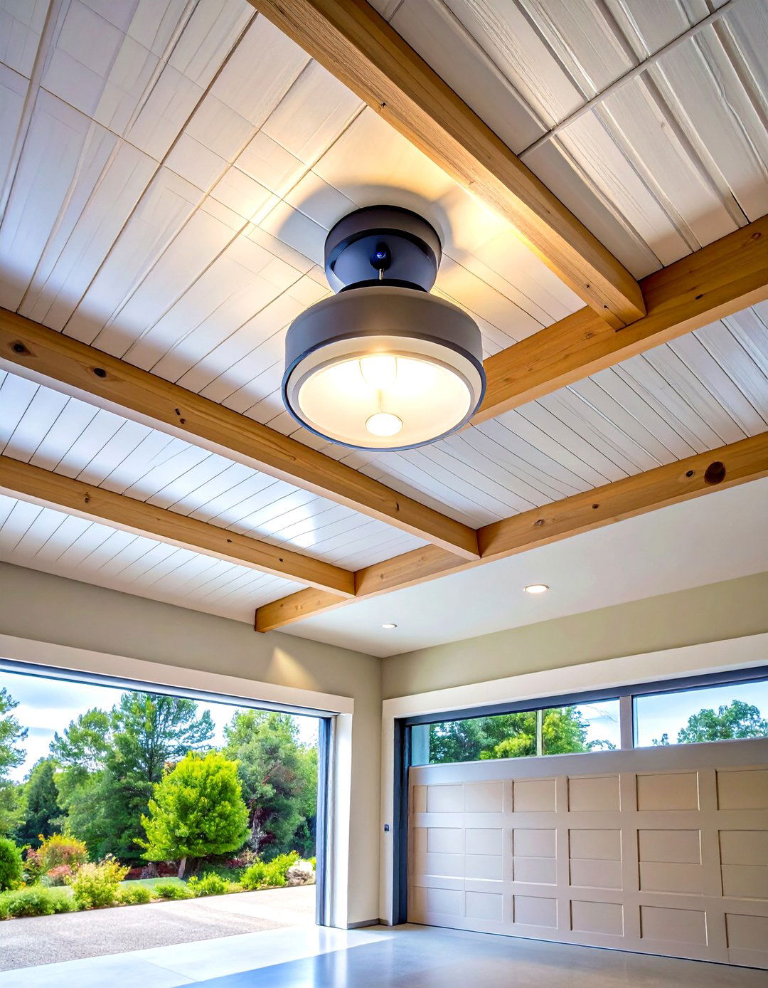 Motion Activated Overhead Garage Lighting Saves Energy - 20 Garage Lighting Ideas