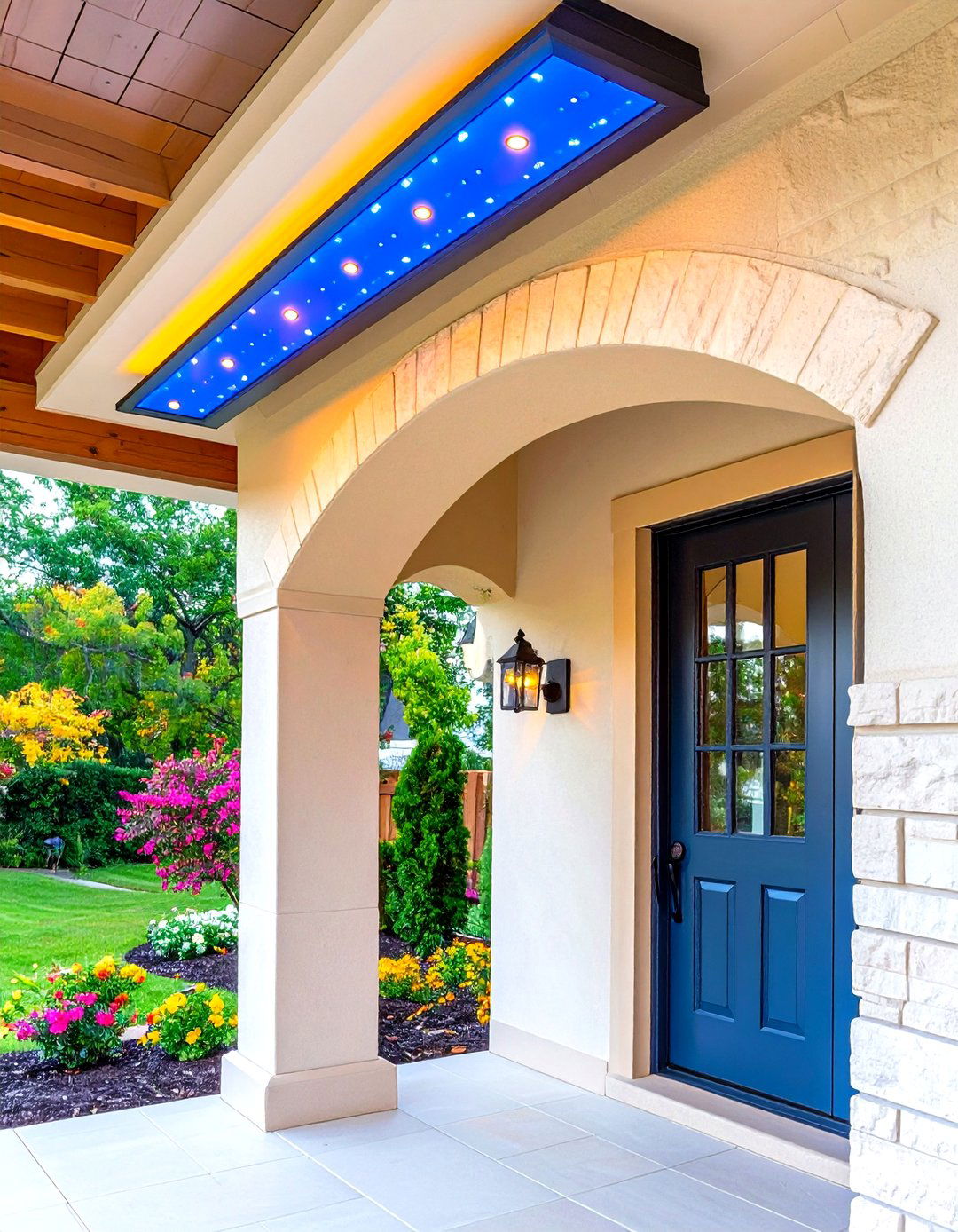 Motion Sensor Welcome Porch Lighting - 20 Front Porch Lighting Ideas