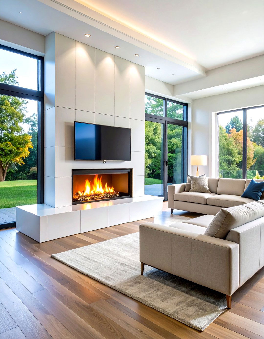 Motorized Lift Hidden TV - 20 Tv Over Fireplace Ideas
