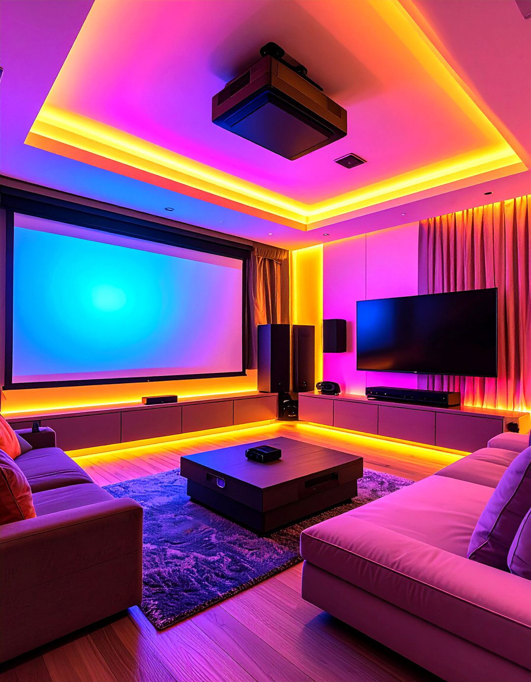 Motorized or Pull Down Screens - 20 Small Media Room Ideas