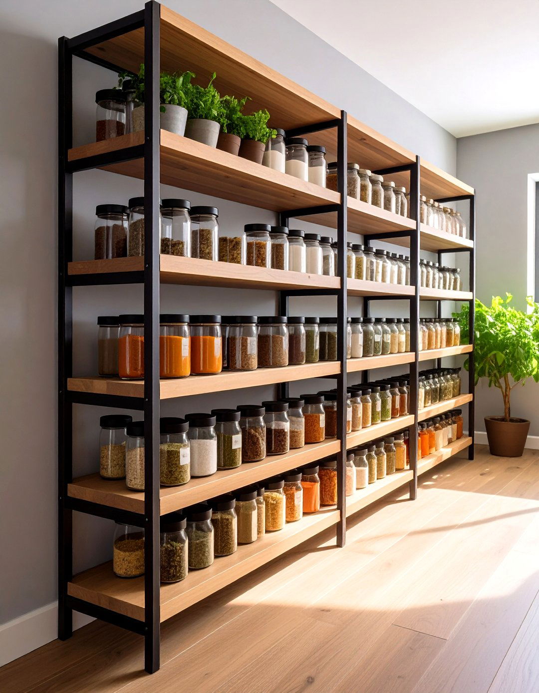 Mount Spice Racks on Sidewalls - 20 Small Pantry Ideas