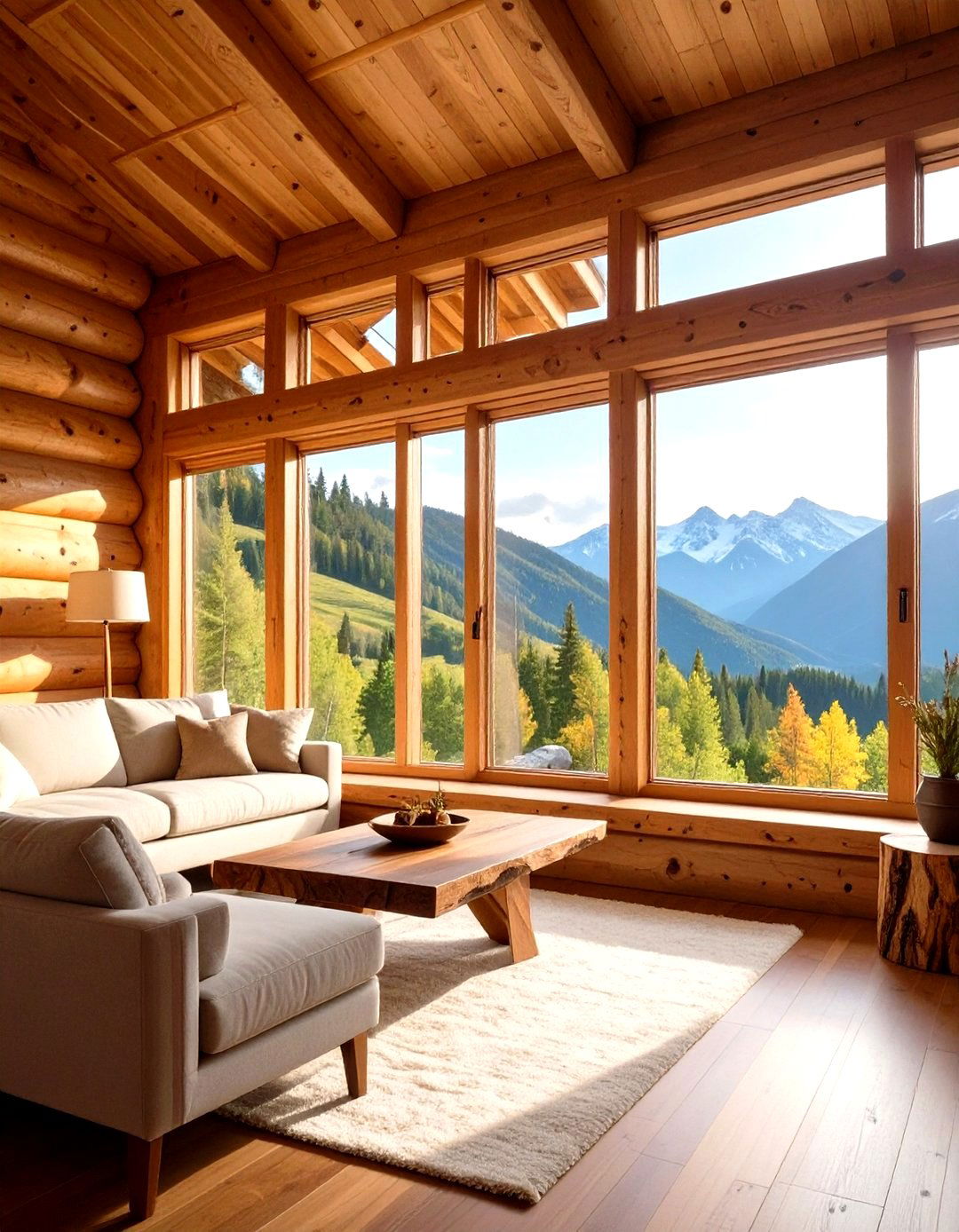Mountain Lodge Log Window Trim - 20 Window Trim Ideas