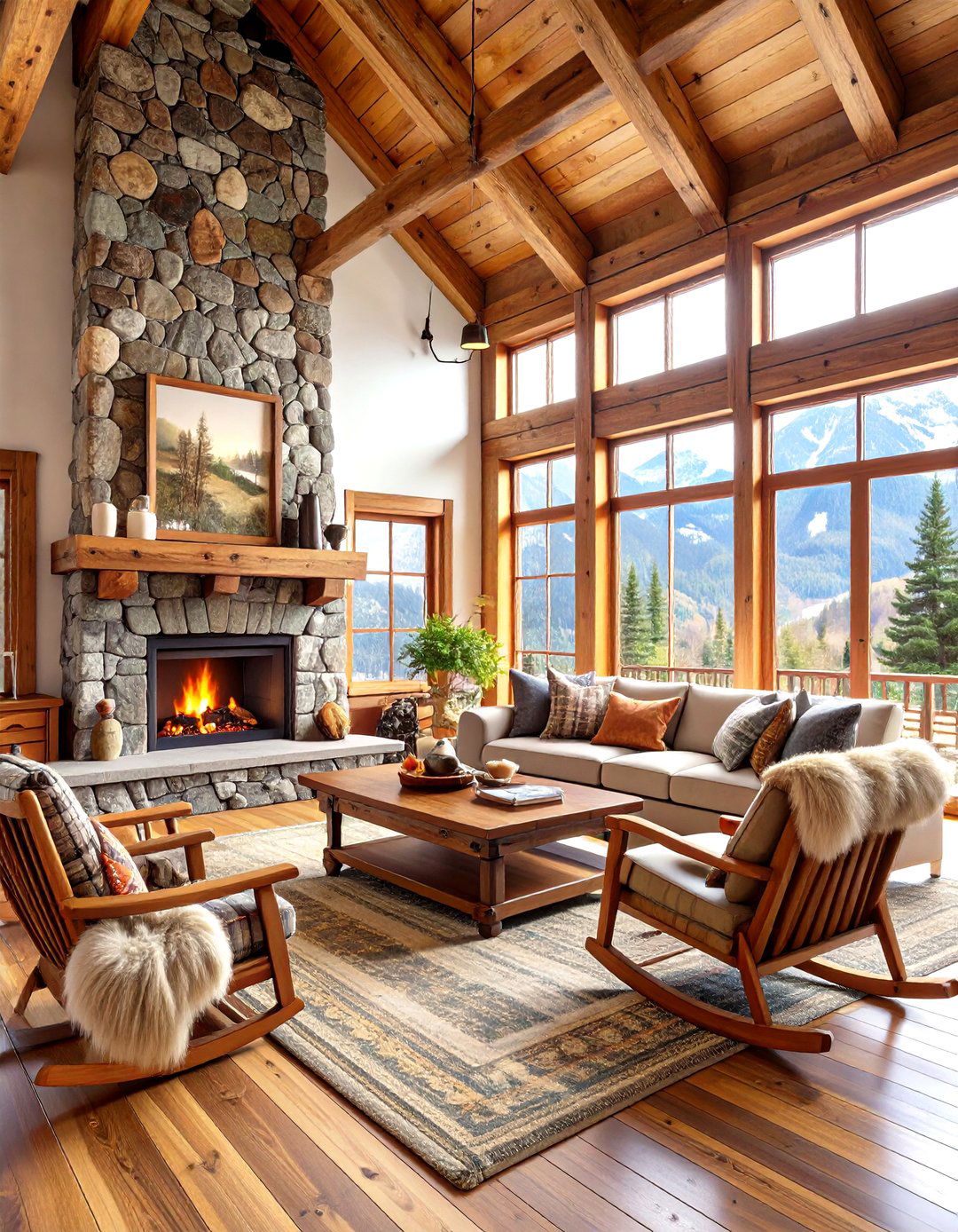 Mountain Lodge Rustic Living Room - 20 Rustic Living Room Ideas