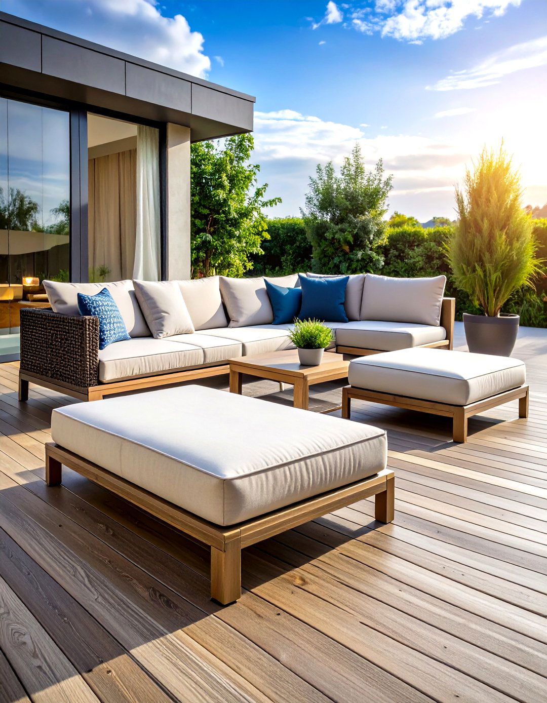 Movable Ottoman Deck Seating - 20 Deck Seating Ideas