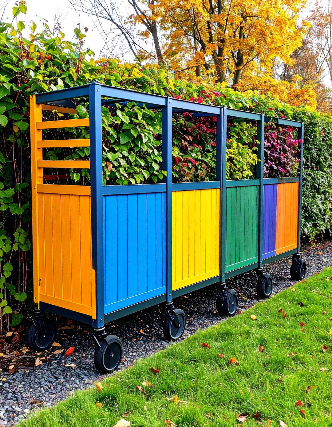 Movable Planter Garden Screening Wall - 20 Garden Screening Ideas