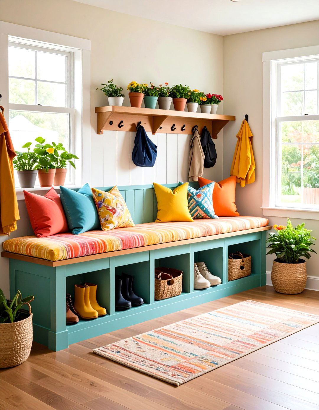 Mudroom Window Seat with Boot Storage - 20 Window Seat Ideas