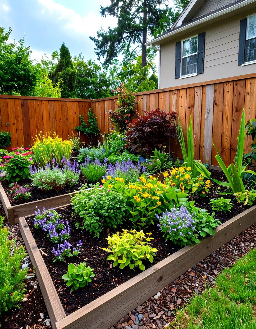 Mulch Beds with Groundcover - 20 Small Front Yard Landscaping Ideas