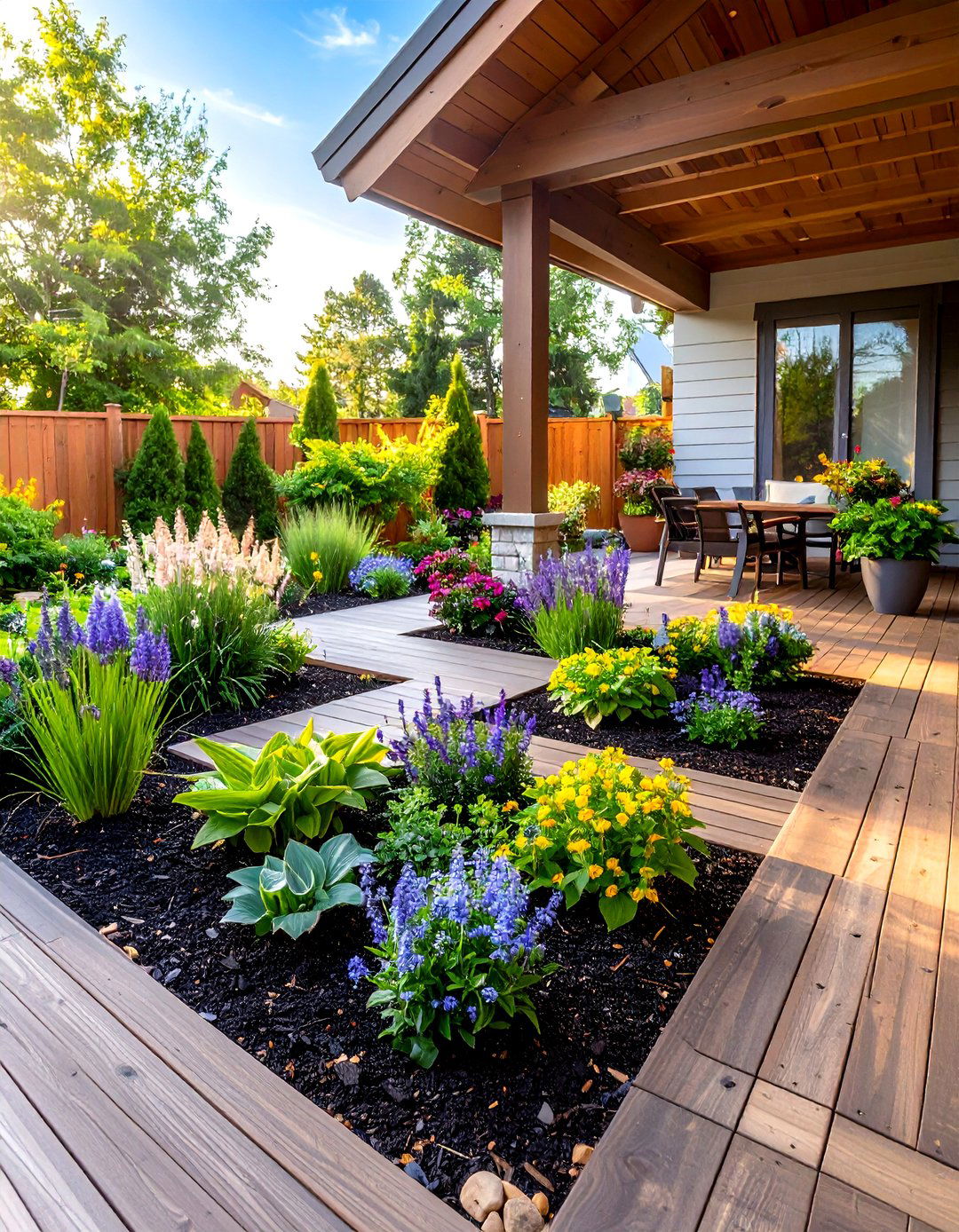 Mulch Flower Beds - 20 Under Deck Landscaping Ideas