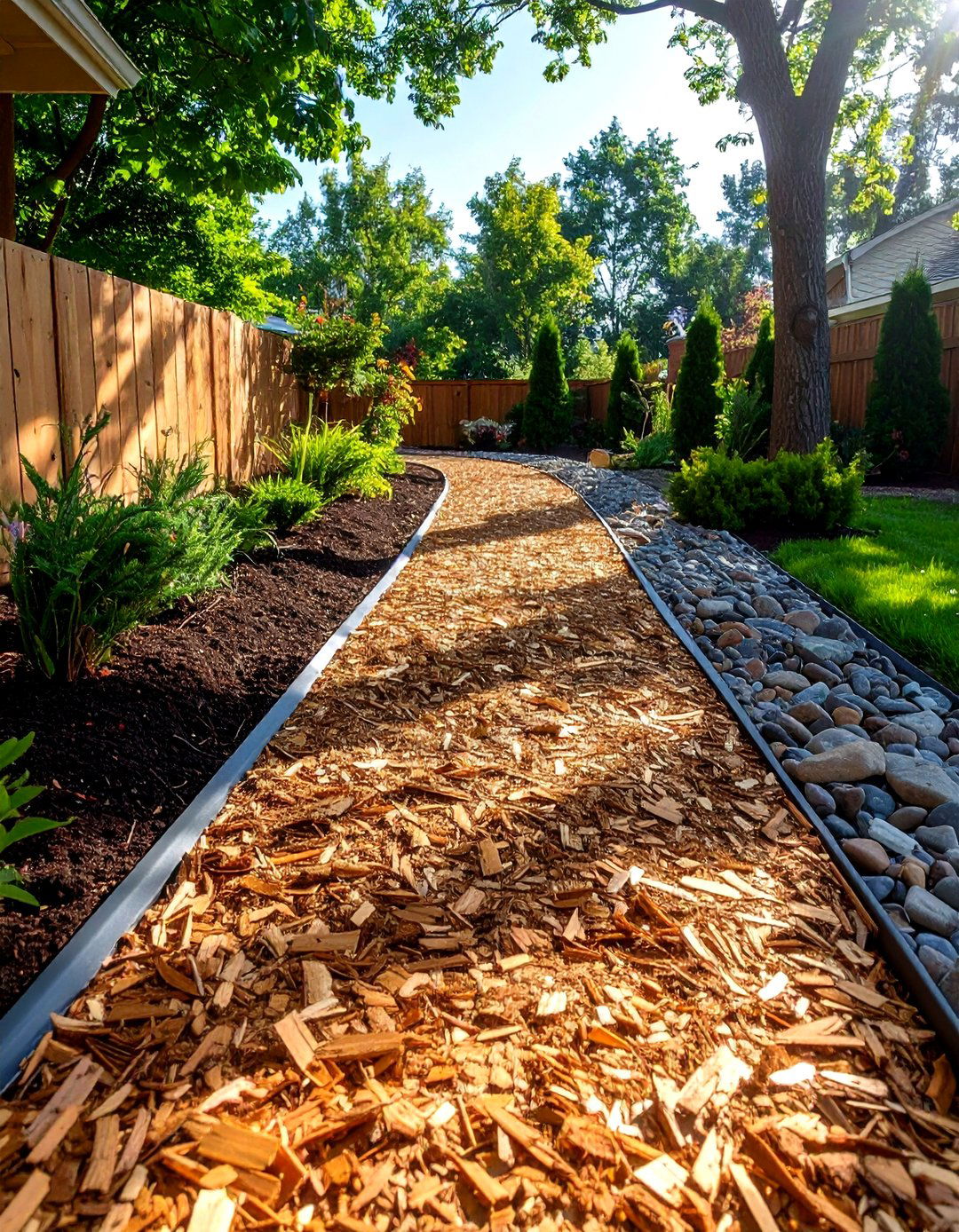 Mulch Path - 20 Sloped Walkway Ideas