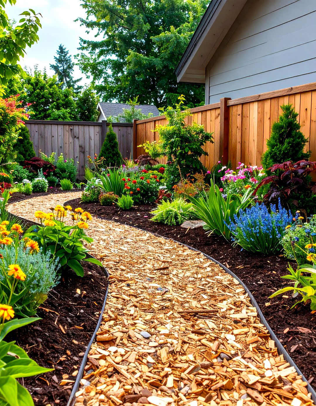 Mulched Garden Low Maintenance Backyard Landscaping - 20 Low Maintenance Backyard Landscaping Ideas