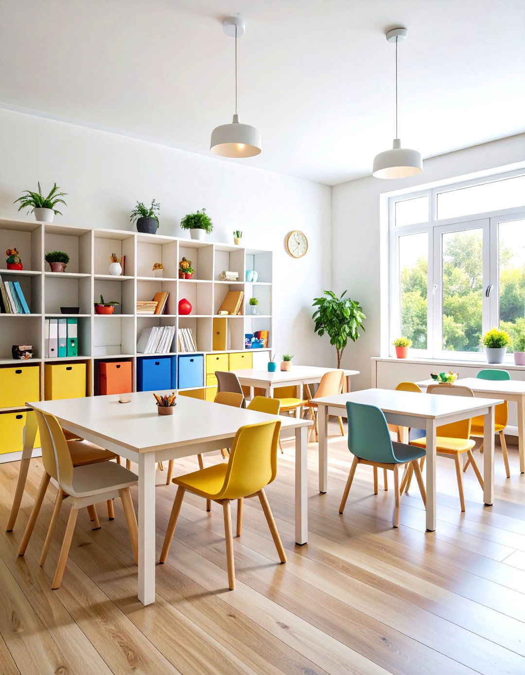 Multi Child Homeschool Room with Individual Stations - 20 Homeschool Room Ideas