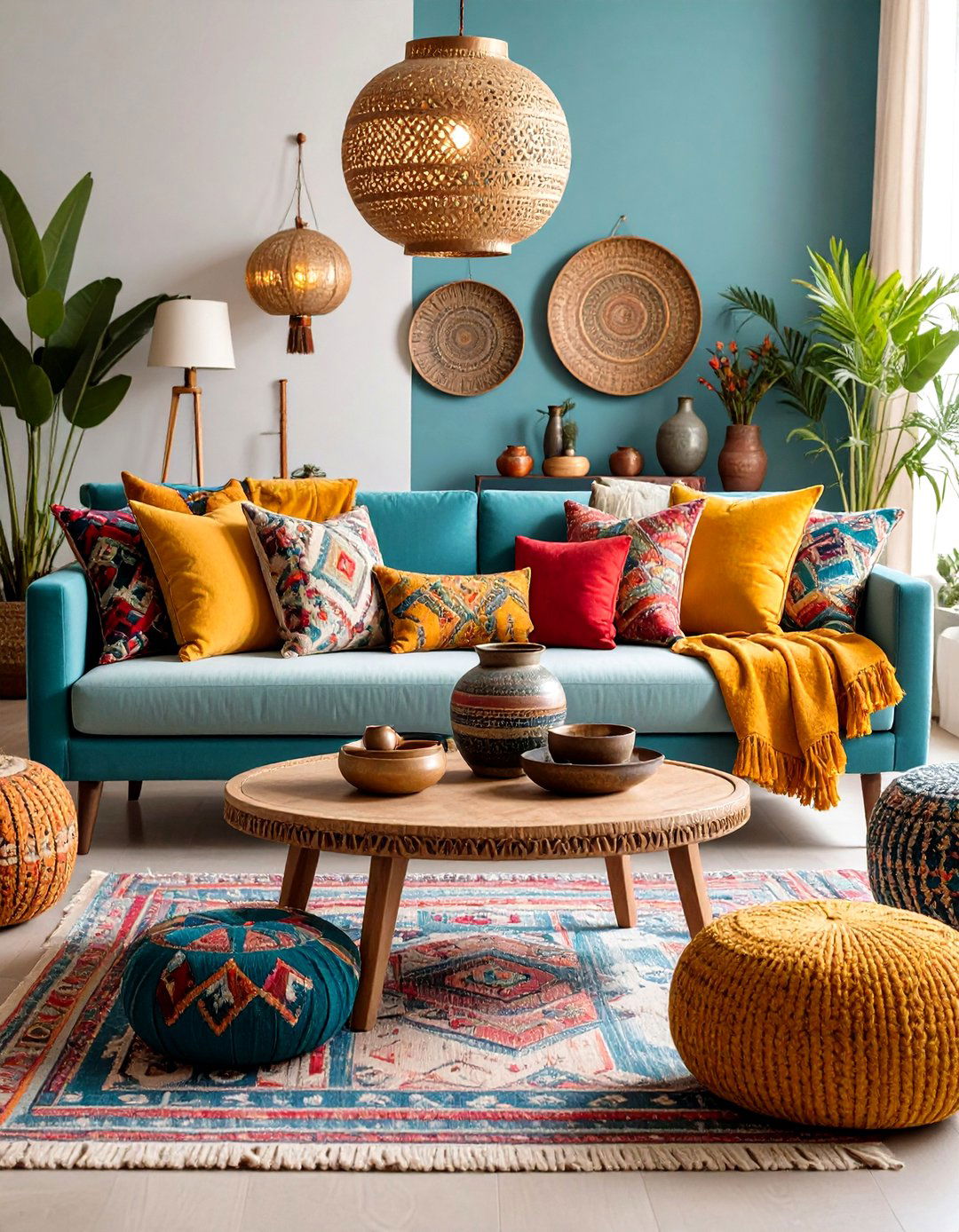 Multi Cultural Global Sofa Table Showcase - 20 Sofa Table Decor Ideas