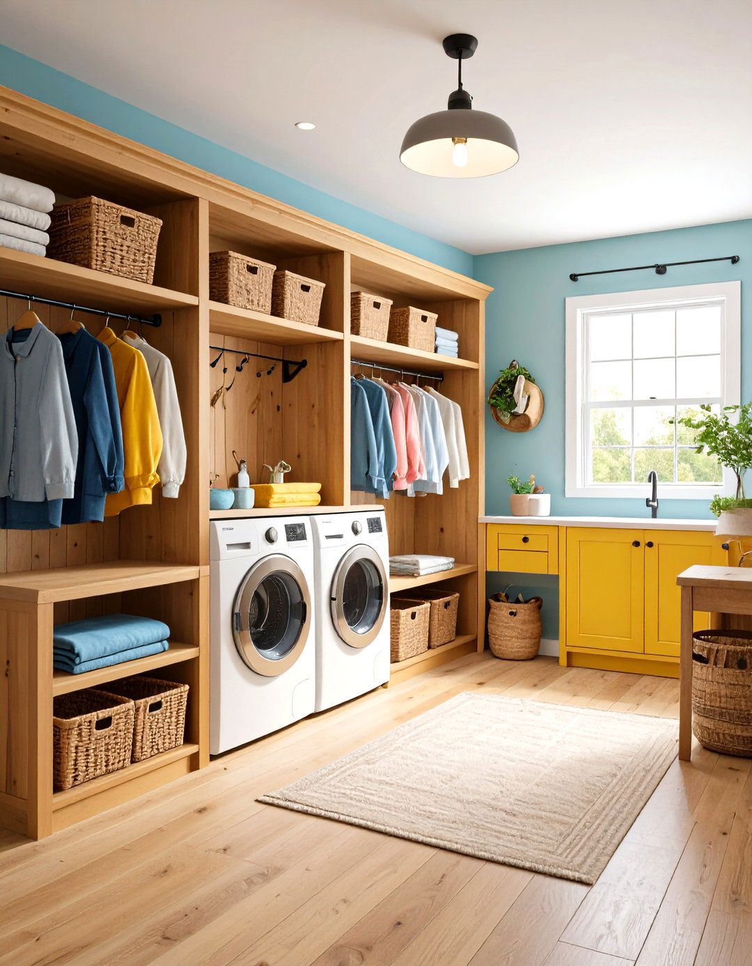 Multi Function Mudroom Integration in Rustic Laundry Room - 20 Rustic Laundry Room Ideas