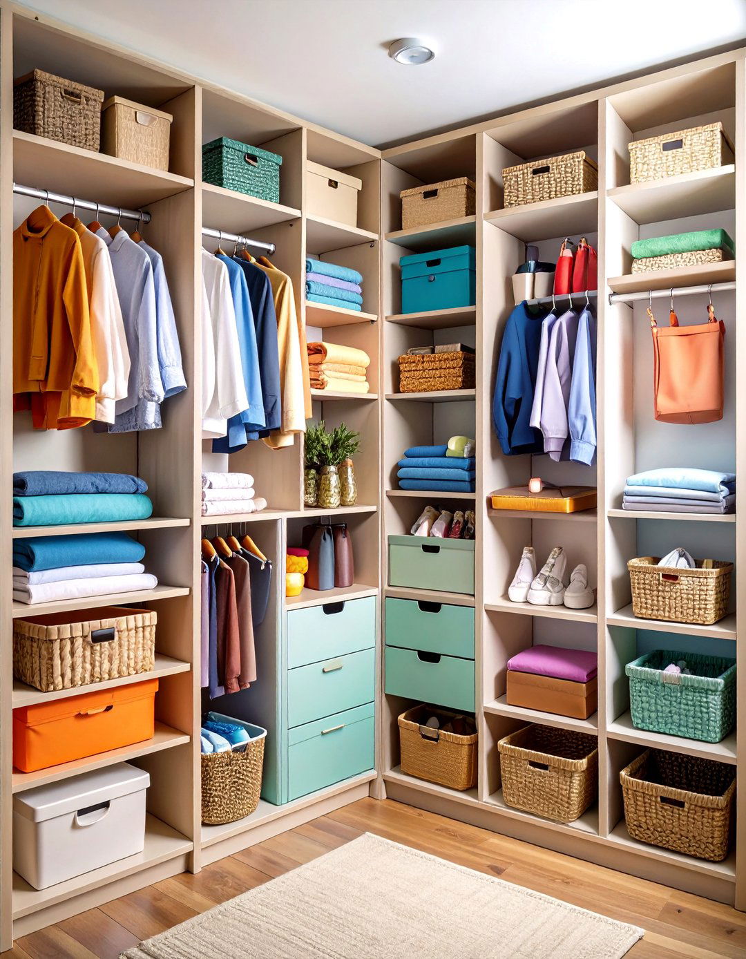 Multi Functional Linen Closet Organization with Hidden Storage - 20 Linen Closet Organization Ideas