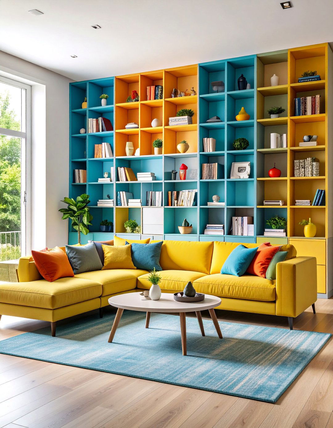 Multi Functional Living Room Bookshelf Storage - 20 Living Room Bookshelf Ideas