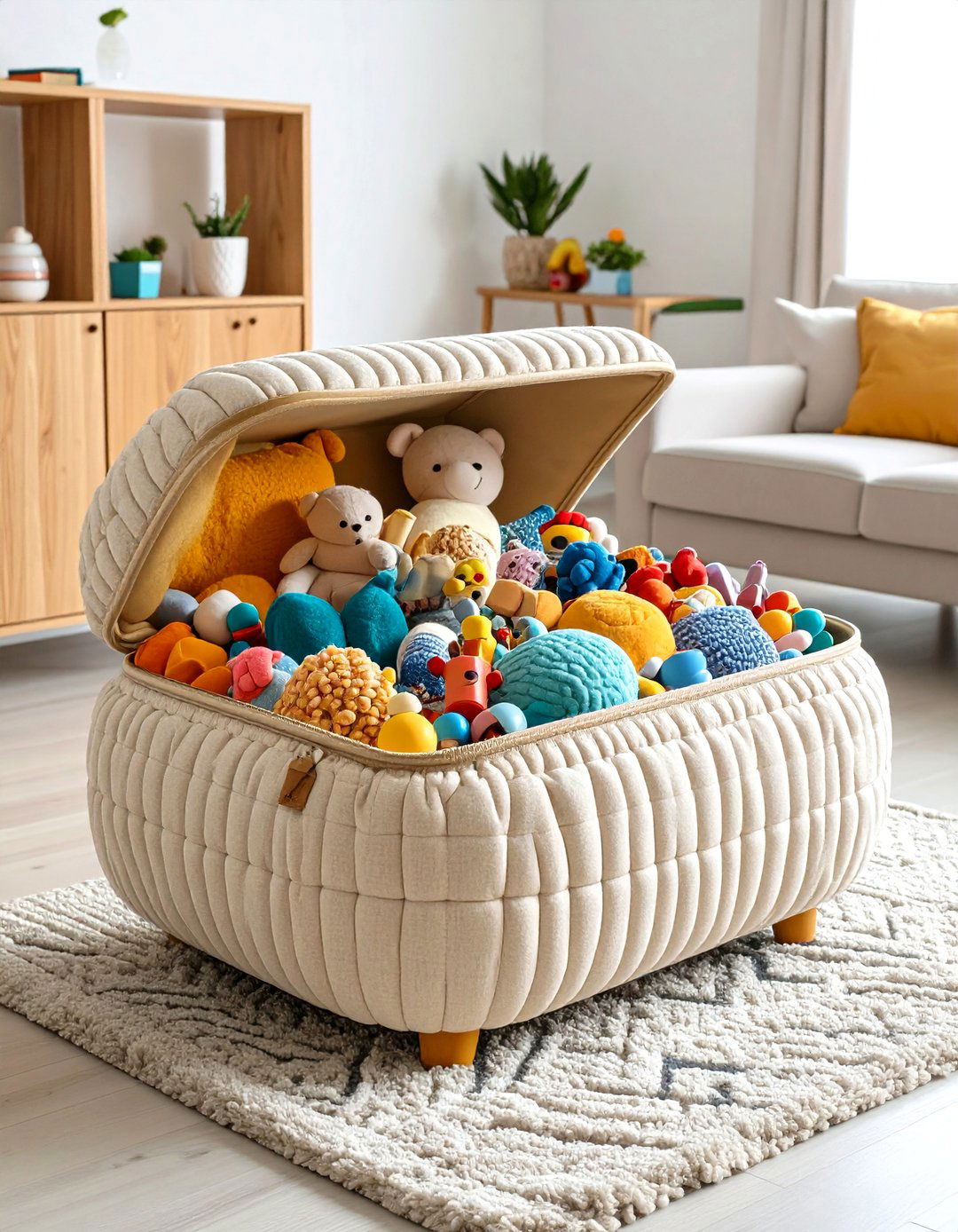 Multi Functional Living Room Toy Storage Ottoman - 20 Living Room Toy Storage Ideas