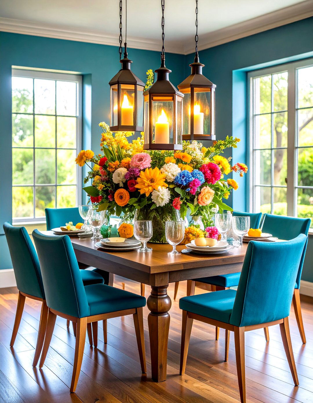Multi Height Lantern Centerpiece with Mixed Texture Combinations - 20 Lantern Centerpiece Ideas