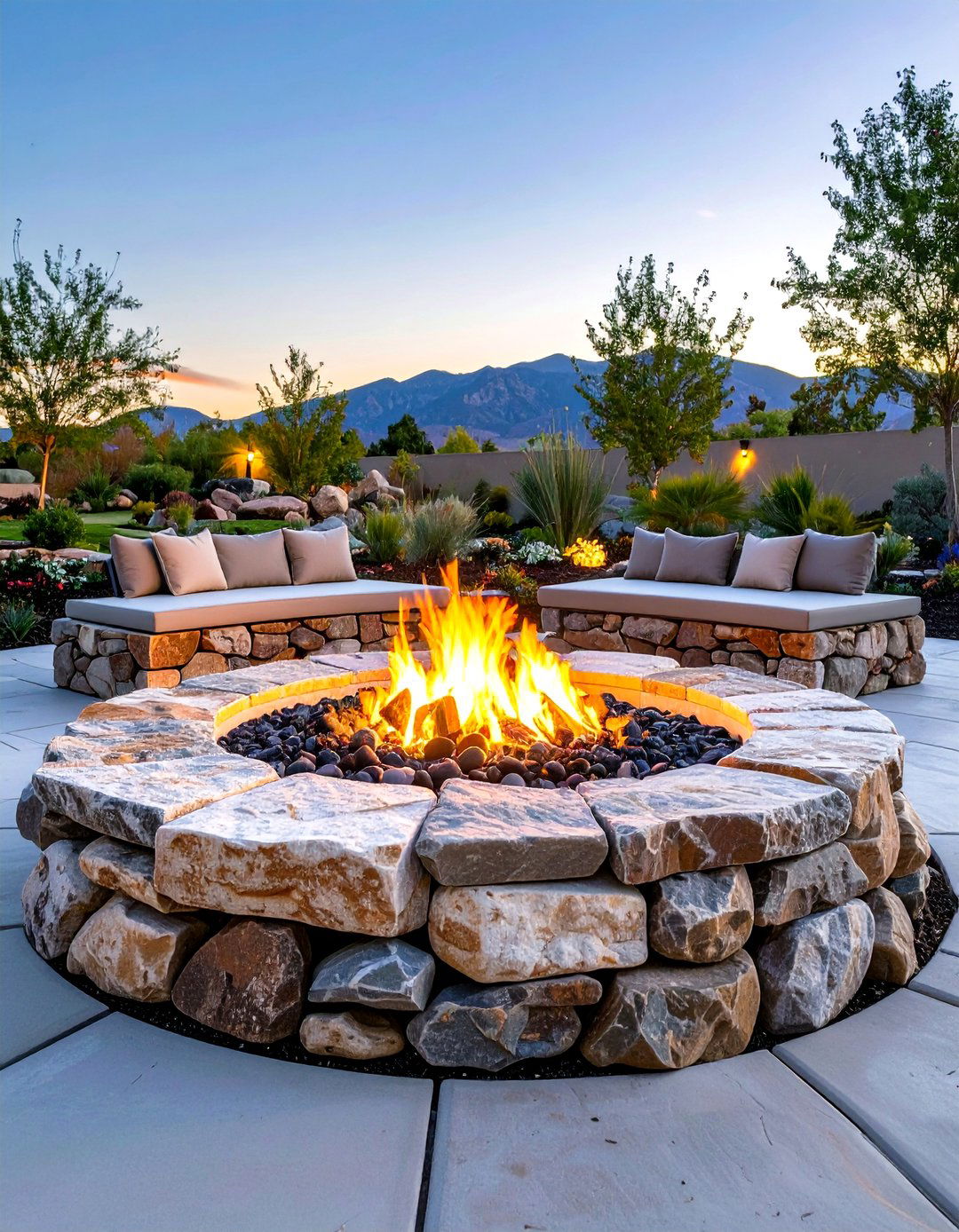 Multi Level Boulder Fire Pit - 20 Boulder Fire Pit Ideas
