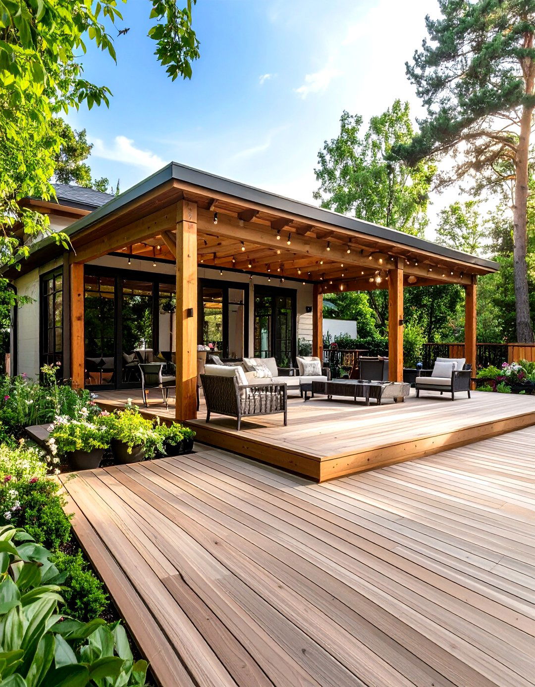 Multi Level Covered Deck Complex - 20 Covered Deck Ideas