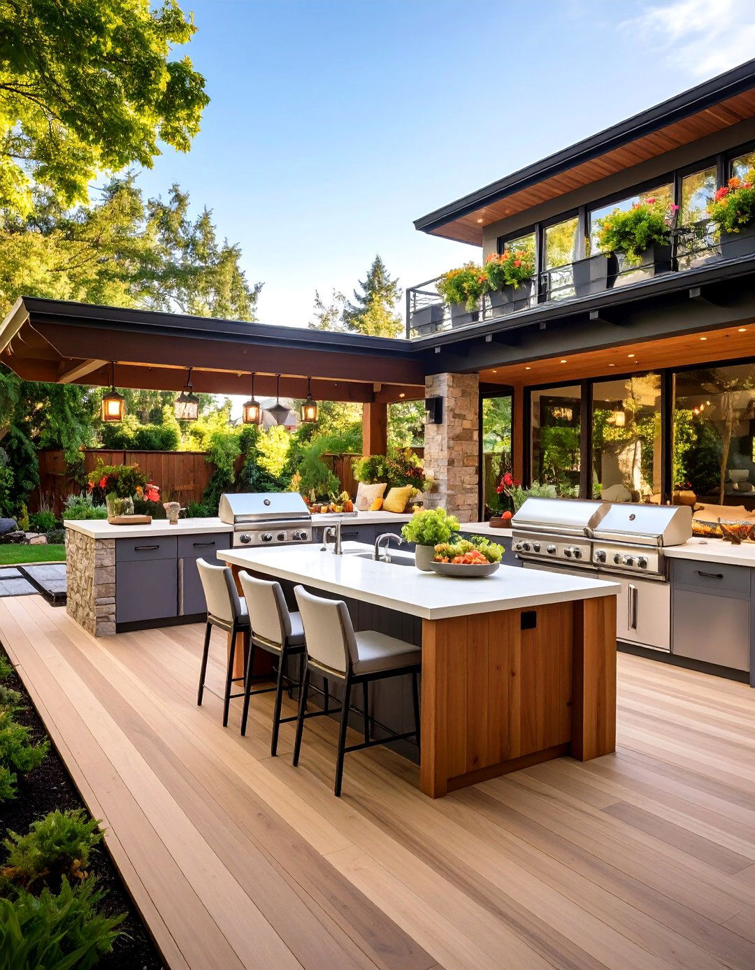 Multi Level L Shaped Outdoor Kitchen - 20 L Shaped Outdoor Kitchen Ideas