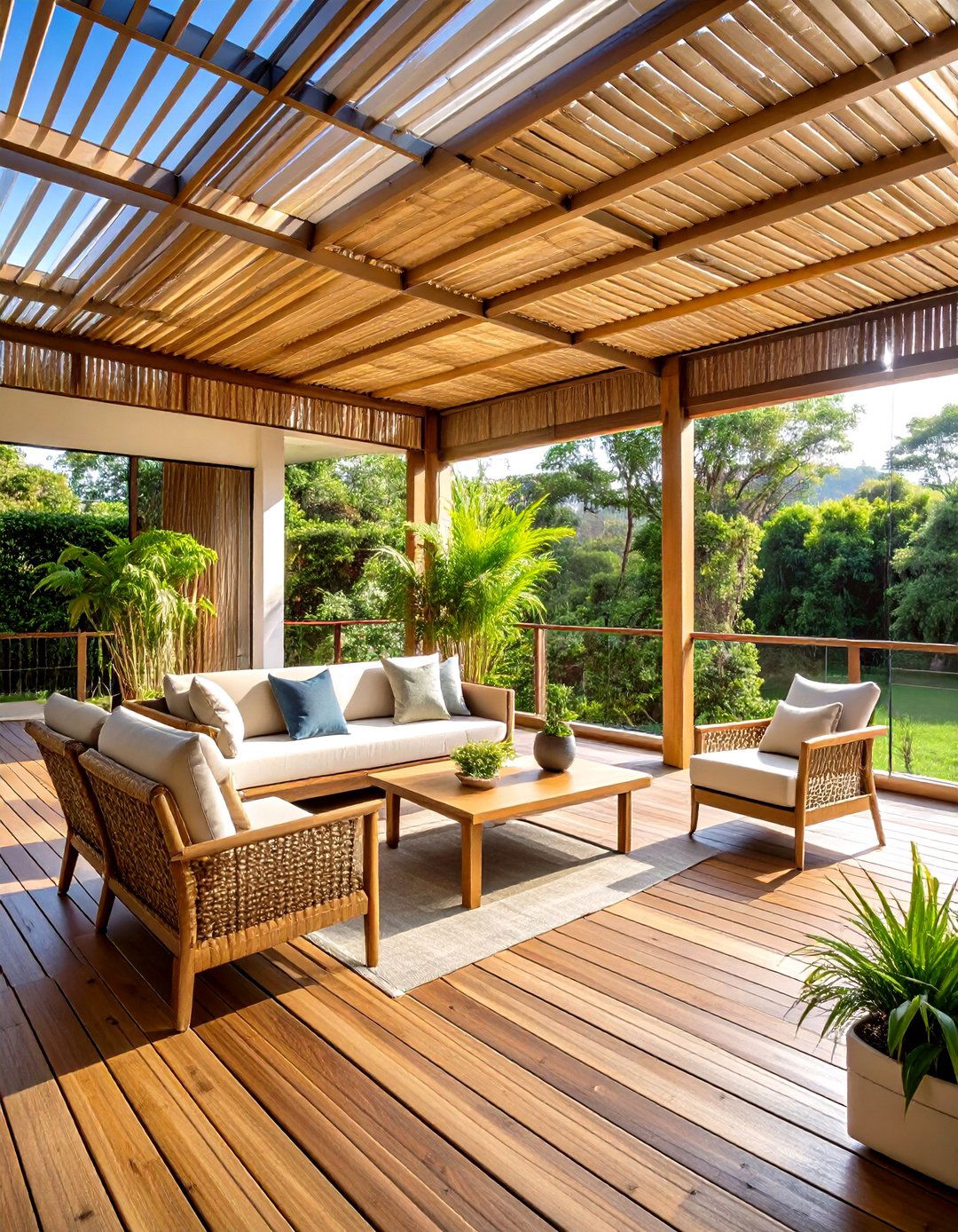 Multi Level Partially Covered Deck Concept - 20 Partially Covered Deck Ideas