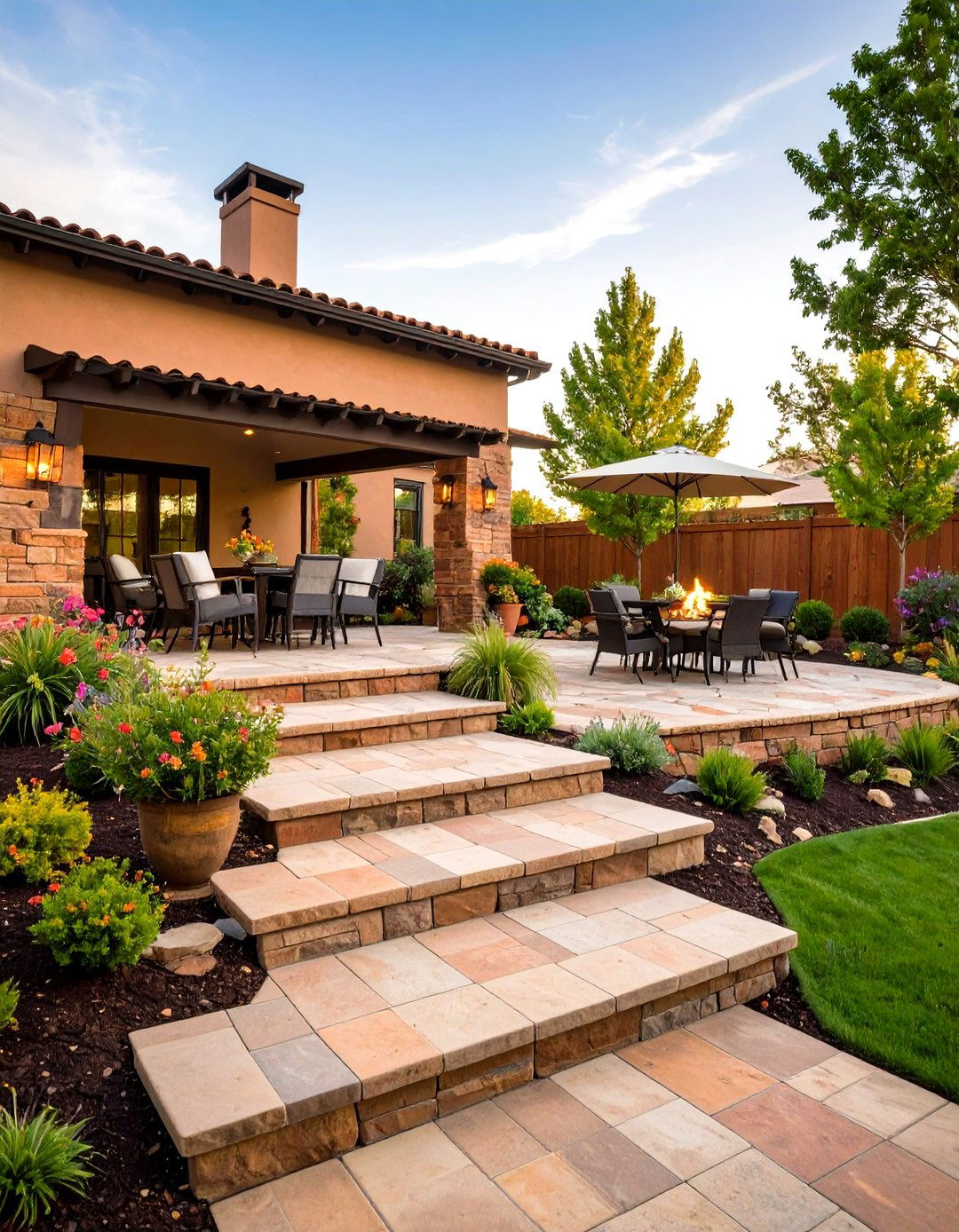 Multi Level Patio Spaces - 20 Sloping Garden Design Ideas