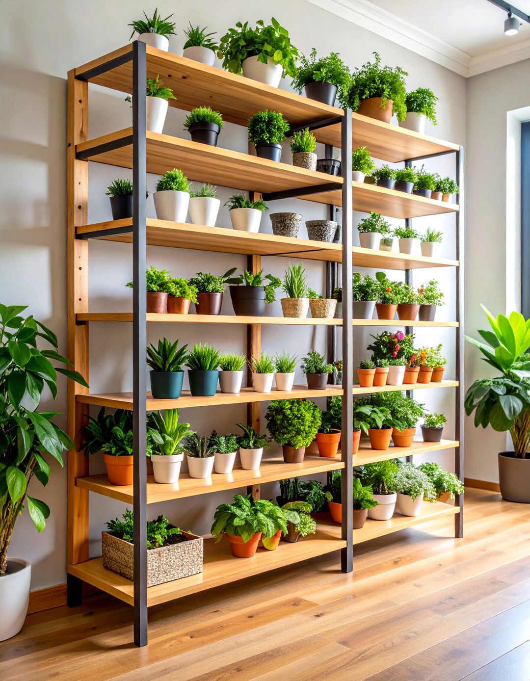 Multi Level Plant Shelf Display Systems for Decorating With Plants - 20 Ways Decorating With Plants