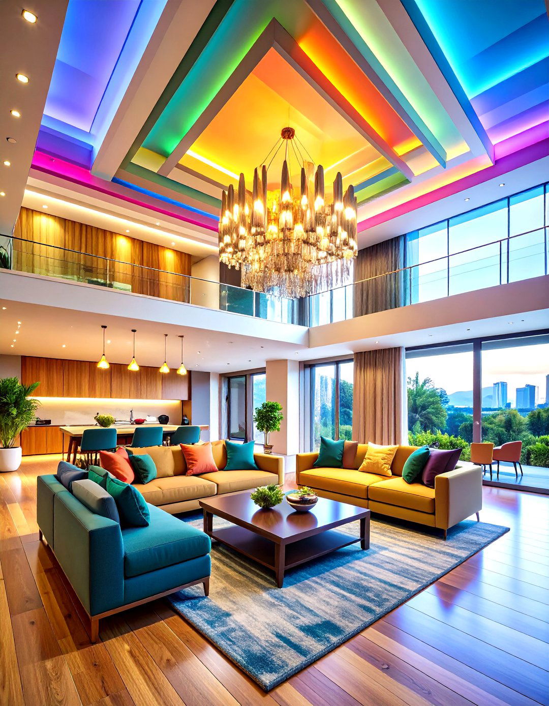 Multi Level Pop Ceiling Design with Cascading Effects - 20 Pop Ceiling Design Ideas