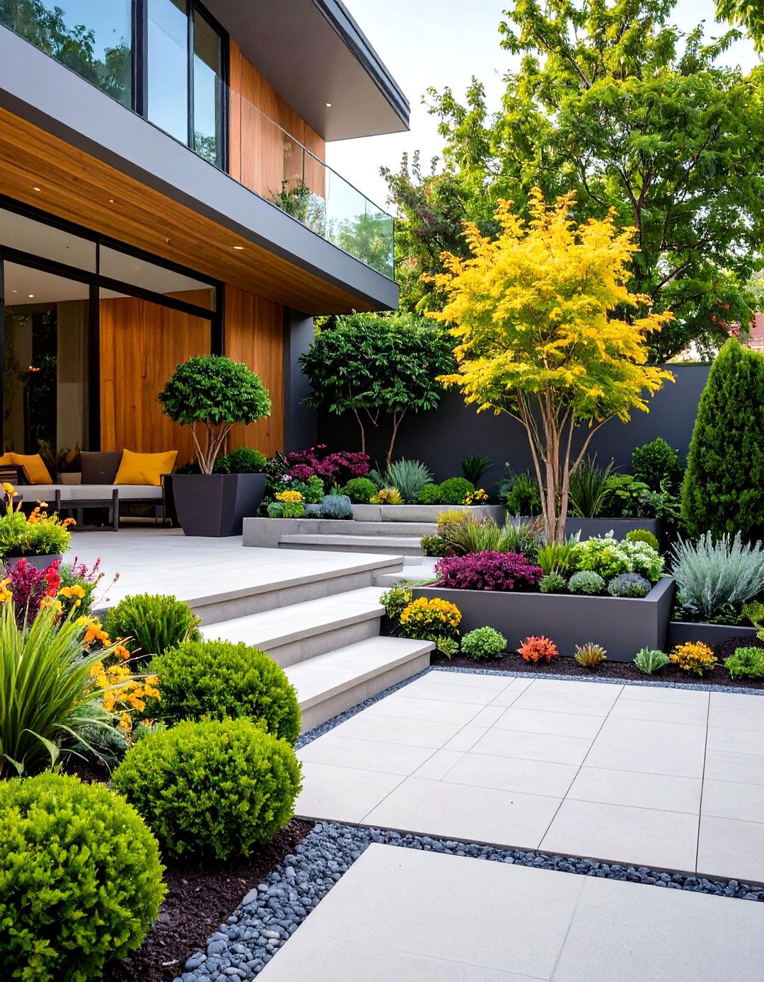Multi Level Terraced Patio Garden - 20 Patio Garden Ideas
