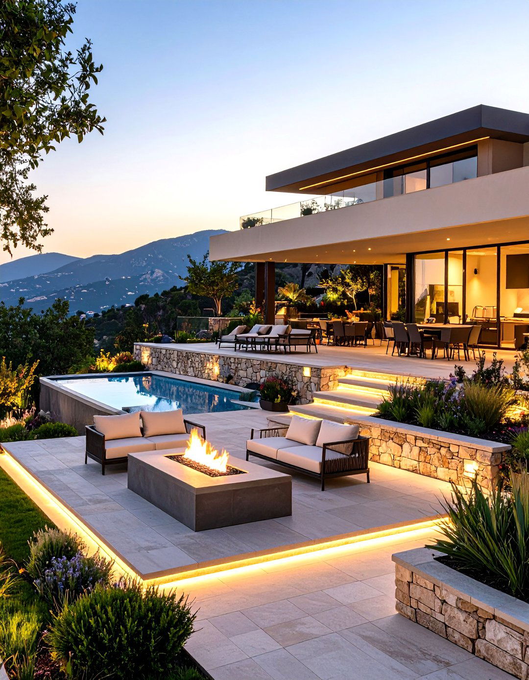 Multi Level Terraced Patio Ideas With Firepit - 20 Patio Ideas With Firepit