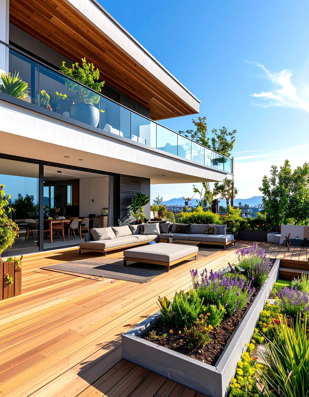 Multi Level Terraced Penthouse Balcony - 20 Penthouse Balcony Ideas